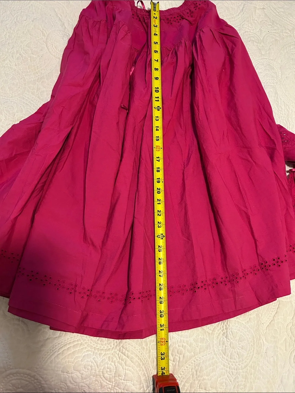 Free People Hot Pink Tiered Maxi Skirt and Lace Top Gesibelle Set Size S